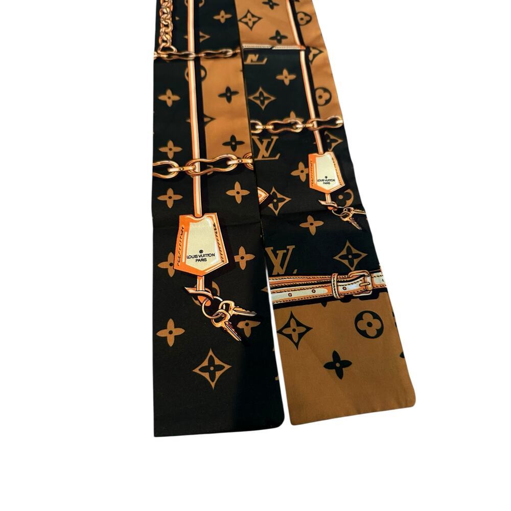 Louis Vuitton Women's Brown Silk Monogram Confidential Bandeau Headband - Picture 7 of 11
